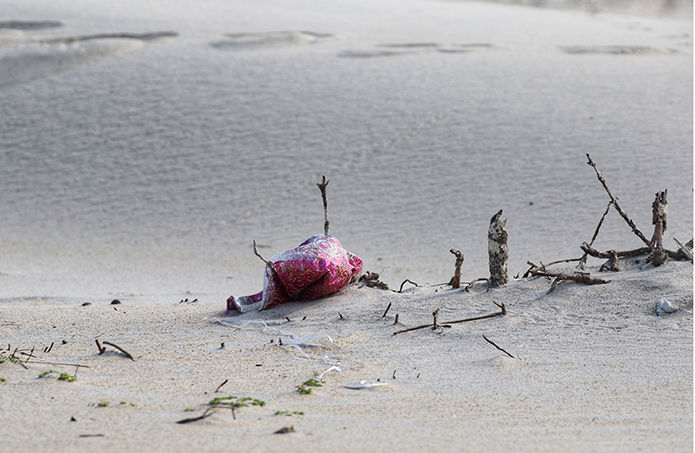 Balloon remains on beach